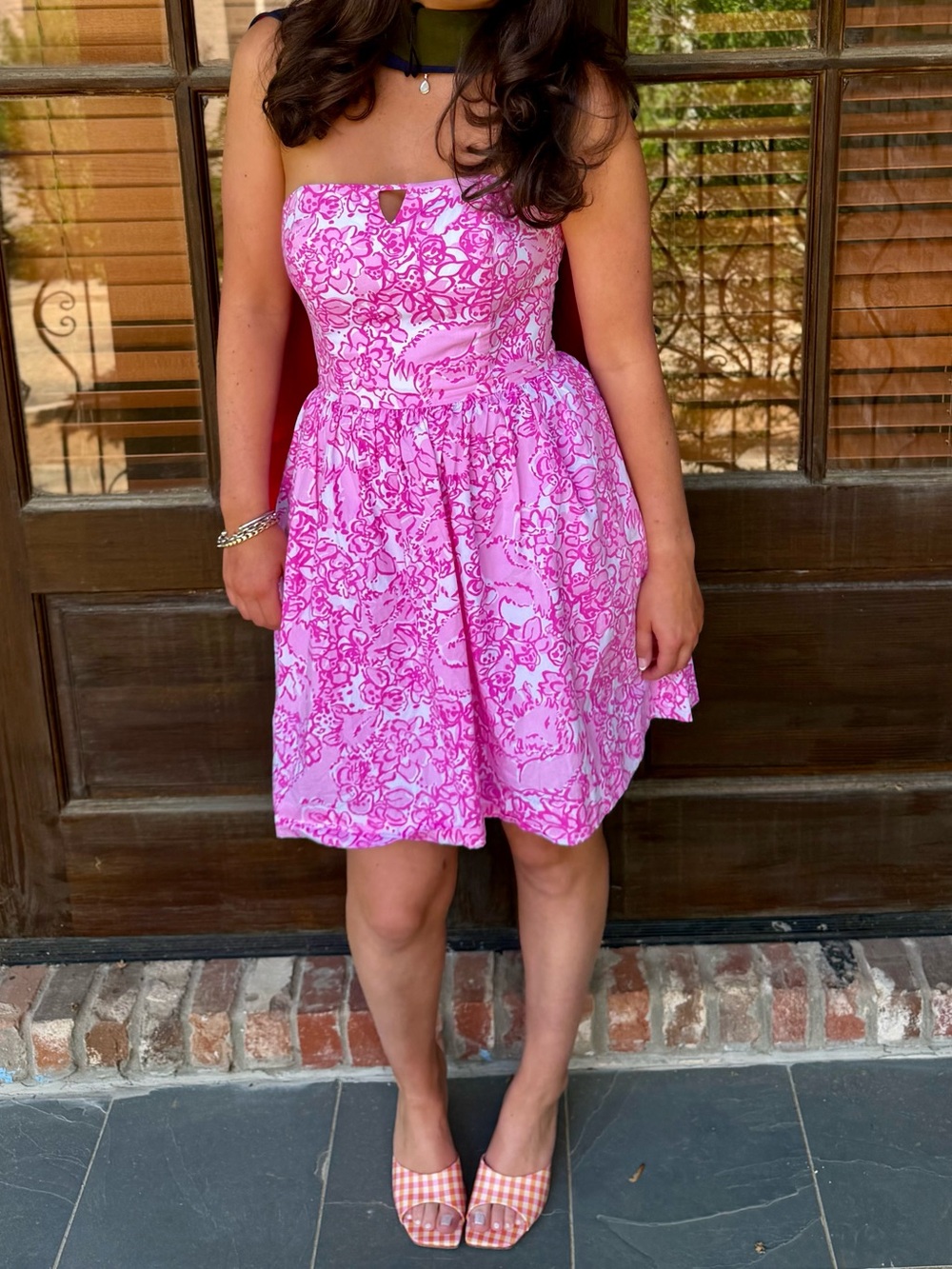 Pink fox + flowers lily pultzer dress - Picture 1 of 4
